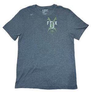Fox Racing Men's Gray Graphic T-Shirt Lightning Mountain Logo Tee Size Large